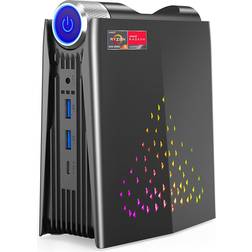 [Gaming PC] Ryzen Mini PC, AMD Ryzen 5 5600U(up to 4.2Ghz) 16GB DDR4 512GB M.2 SSD RGB Lights Windows 11 Pro Mini Computer 4K HDMI Small PC, WiFi6/Auto/Silent Eco/Performance 3 Adjustable Mode